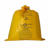 Пакеты для отходов класса Б 0,5 х 0,6 м желтый, плотность18-20 мкм 30 л 100 шт Абрис+ Пакеты для автоклавирования медицинских отходов купить в Продез Сочи