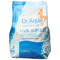 Соль для ванн морская природная Dr.Aqua 1 кг Соль для ванн купить в Продез Сочи